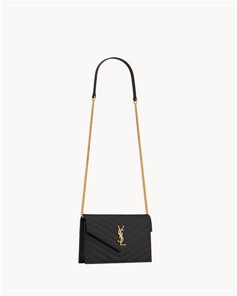 ysl wallet on chain matelasse|ysl cassandre envelope chain wallet.